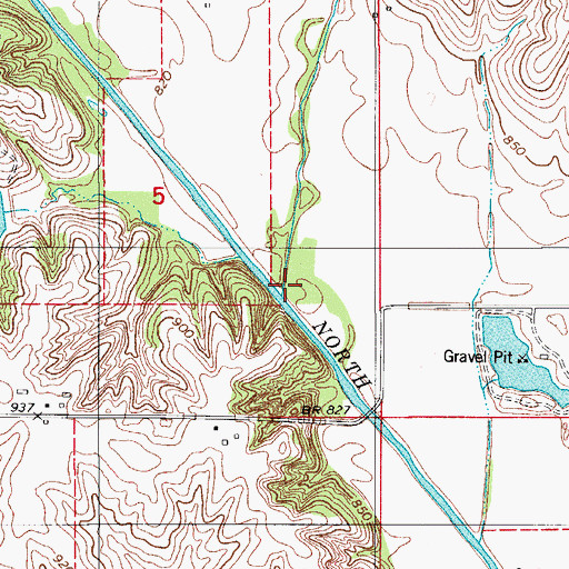 Topographic Map of Rock Creek, IA