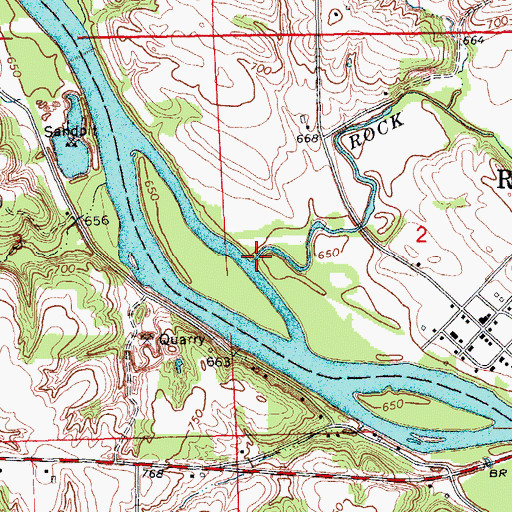 Topographic Map of Rock Creek, IA