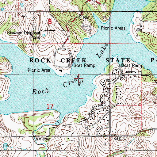 Topographic Map of Rock Creek Lake, IA