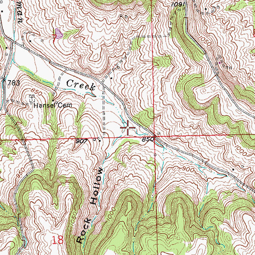 Topographic Map of Rock Hollow, IA