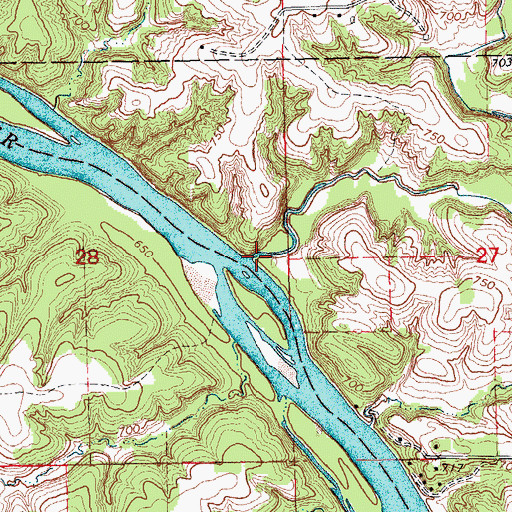 Topographic Map of Rock Run Creek, IA