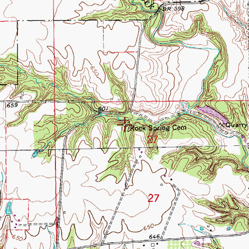 Topographic Map of Rock Spring Cemetery, IA