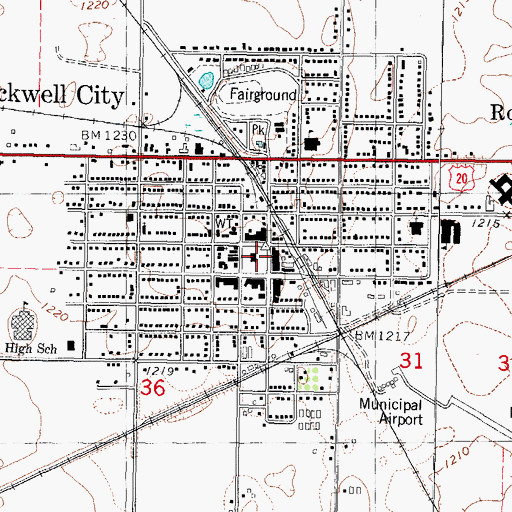 Topographic Map of Rockwell City, IA