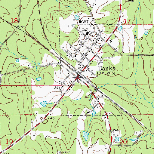 Topographic Map of Banks, AR