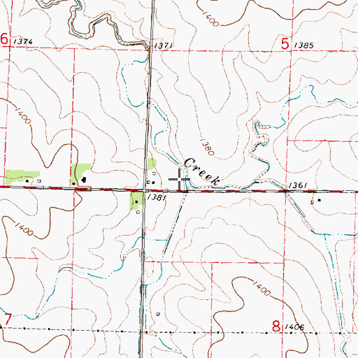 Topographic Map of Roetzel Creek, IA