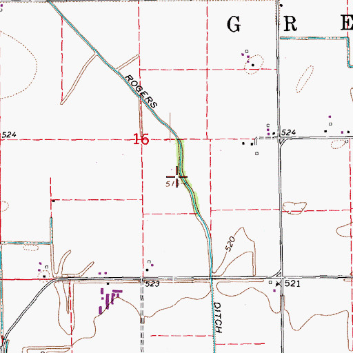 Topographic Map of Rogers Ditch, IA