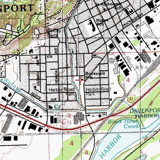 Topographic Map of Roosevelt School, IA