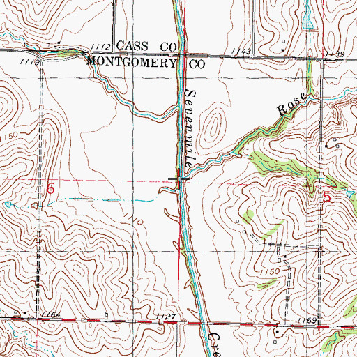 Topographic Map of Rose Creek, IA