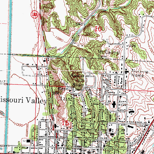 Topographic Map of Rose Hill Cemetery, IA