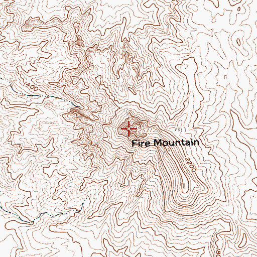 Topographic Map of Fire Mountain, AZ