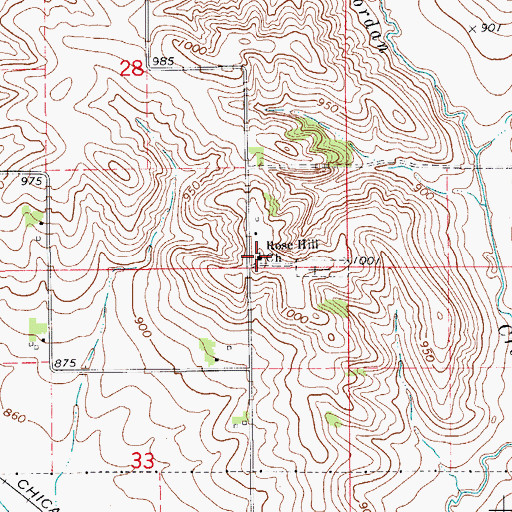 Topographic Map of Rose Hill Church, IA