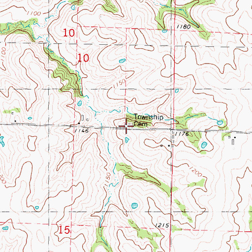 Topographic Map of Ross Township Cemetery, IA
