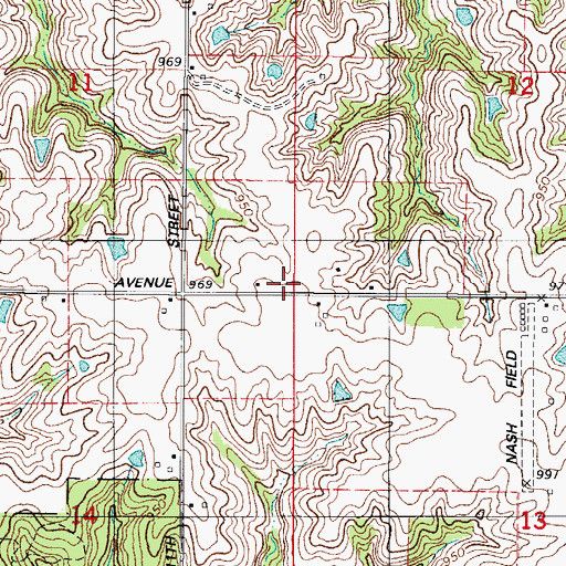 Topographic Map of Round Grove School, IA