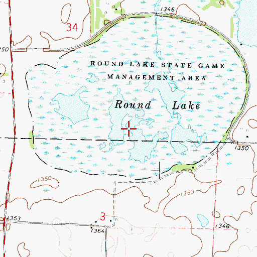 Topographic Map of Round Lake, IA
