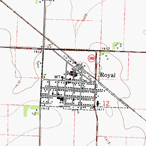 Topographic Map of Royal, IA