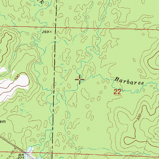 Topographic Map of Barbaree Branch, AR