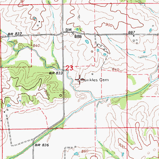 Topographic Map of Runkles Cemetery, IA
