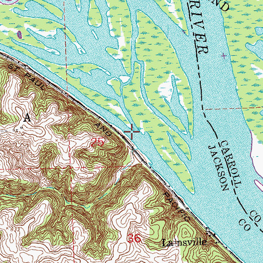 Topographic Map of Running Slough, IA