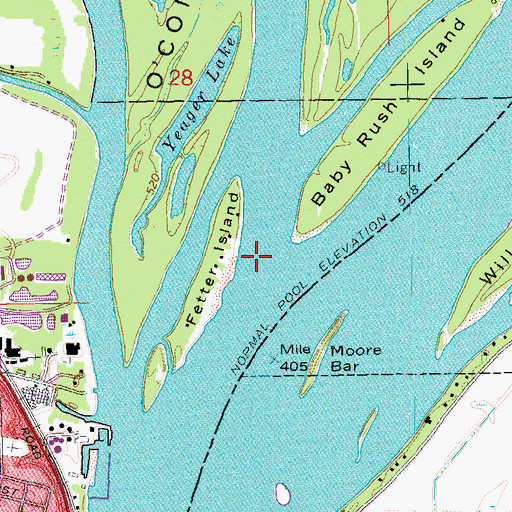 Topographic Map of Rush Chute, IA
