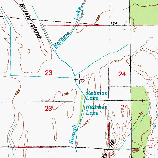 Topographic Map of Barbers Lake Slough, AR