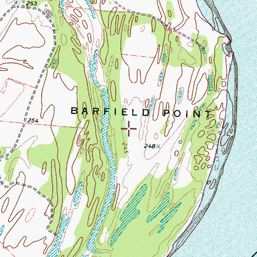Topographic Map of Barfield Point, AR