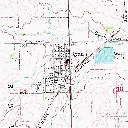 Topographic Map of Ryan, IA