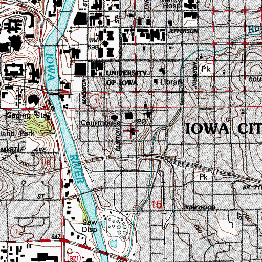 Topographic Map of Sabin School, IA