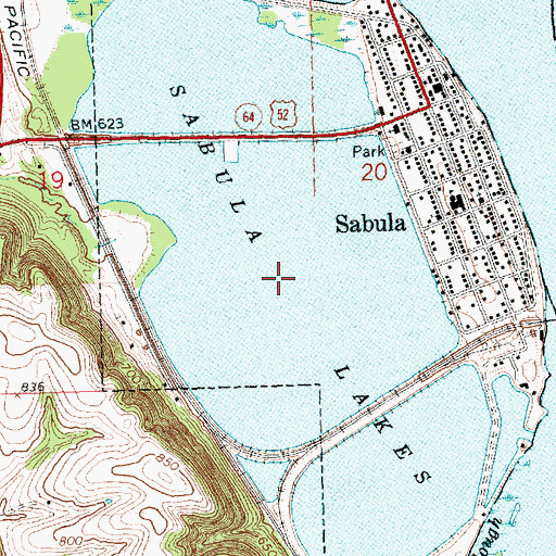 Topographic Map of Sabula Lakes, IA