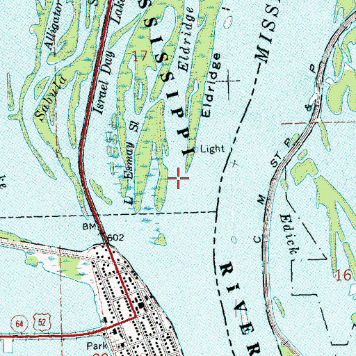 Topographic Map of Sabula Slough, IA