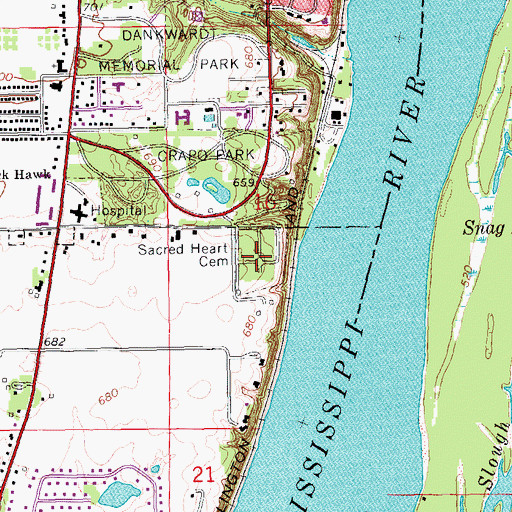 Topographic Map of Sacred Heart Cemetery, IA