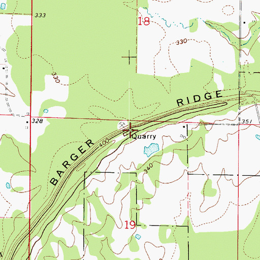 Topographic Map of Barger Ridge, AR