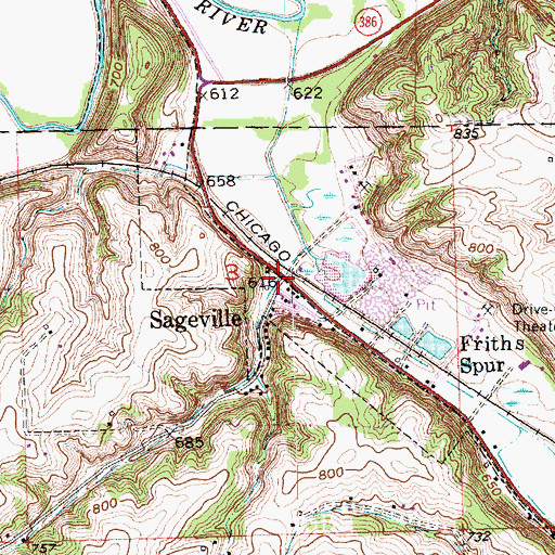 Topographic Map of Sageville, IA