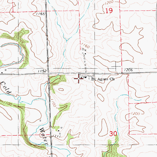 Topographic Map of Saint Agnes Church, IA