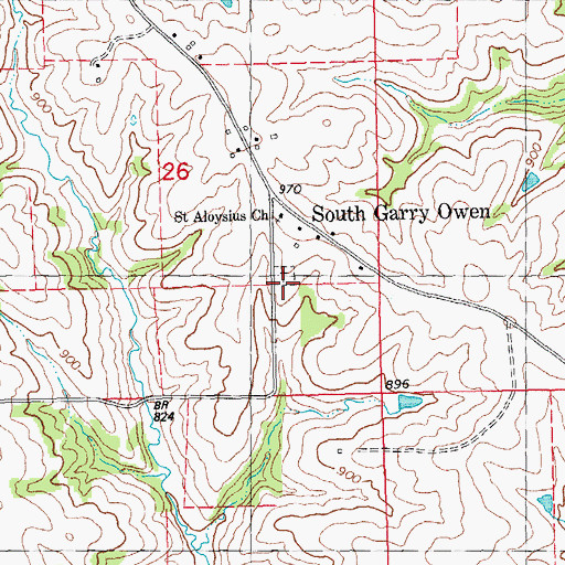 Topographic Map of Saint Aloysius Cemetery, IA
