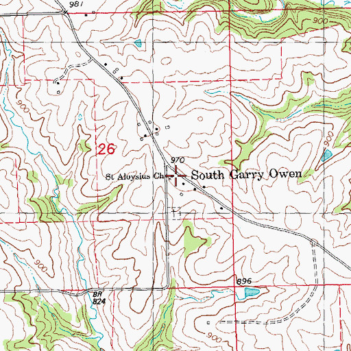Topographic Map of Saint Aloysius Church, IA