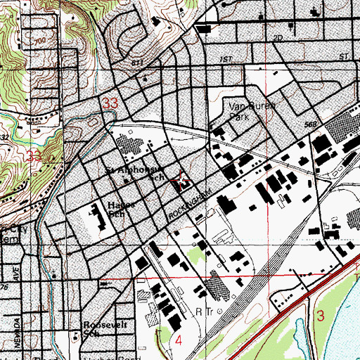 Topographic Map of Saint Alphonsus Church, IA