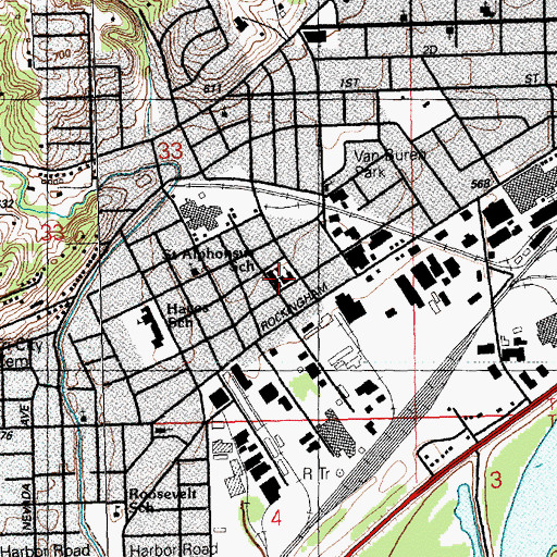Topographic Map of Saint Alphonsus School, IA