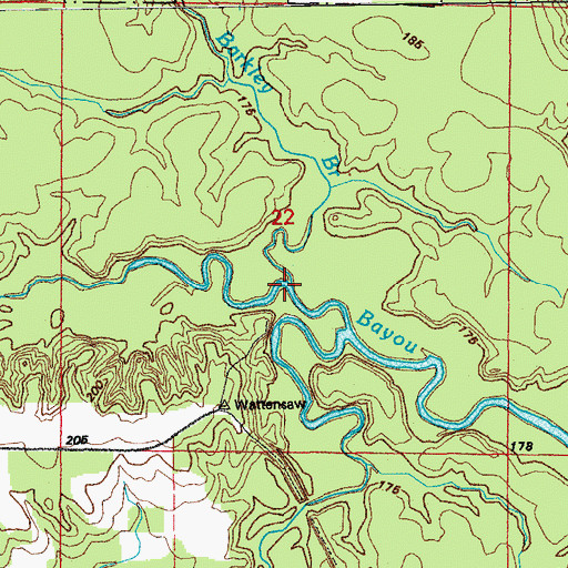 Topographic Map of Barkley Branch, AR