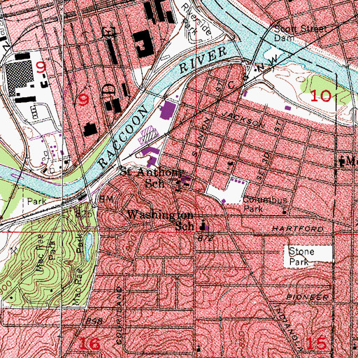 Topographic Map of Saint Anthony Elementary School, IA