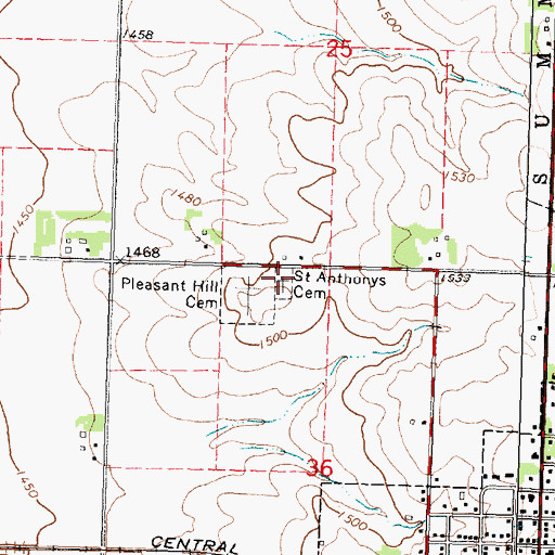 Topographic Map of Saint Anthony Cemetery, IA