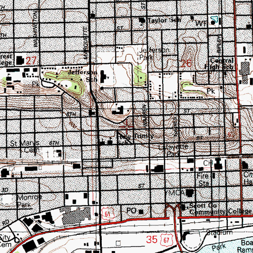 Topographic Map of Saint Anthonys School, IA