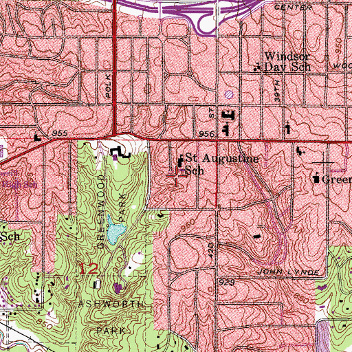 Topographic Map of Saint Augustin Catholic School, IA