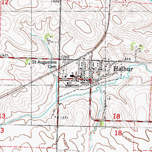 Topographic Map of Saint Augustine School, IA