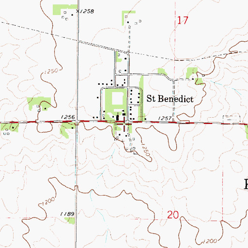 Topographic Map of Saint Benedict, IA