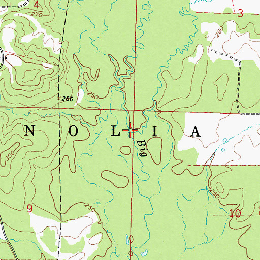 Topographic Map of Barlow Branch, AR