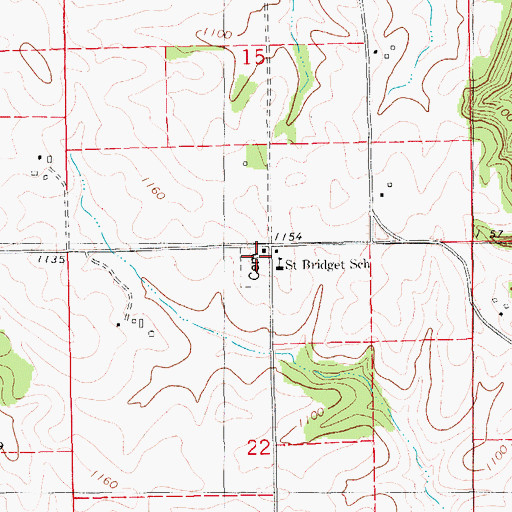 Topographic Map of Saint Bridget Church, IA