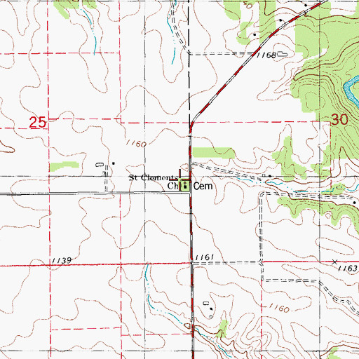 Topographic Map of Saint Clements Church, IA