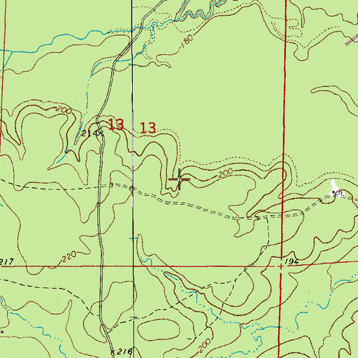 Topographic Map of Barn Hill Creek, AR