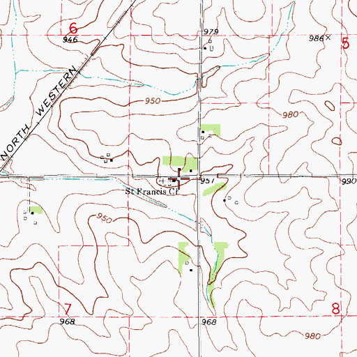 Topographic Map of Saint Francis Church, IA