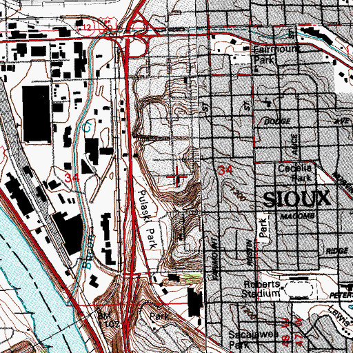 Topographic Map of Saint Francis School, IA